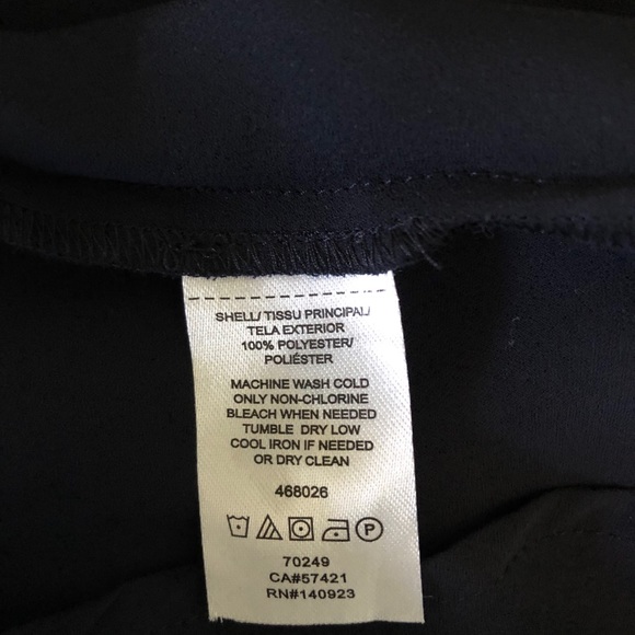 ❌Sold❌ Navy blue LOFT flutter sleeve wrap top - Picture 4 of 8